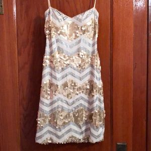 Gold & Silver Strapless Dress ✨